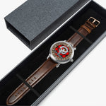 Scottish Ramsay Clan Tartan Crest Badge Silver Automatic Watch Size 46mm