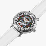 Shaw Of Sauchie Scottish Clan Tartan Crest Badge Silver Automatic Watch Size 46mm