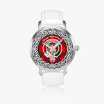 Scottish Nicolson Clan Tartan Crest Badge Silver Automatic Watch Size 46mm