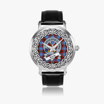 Spens Scottish Clan Tartan Crest Badge Silver Automatic Watch Size 46mm