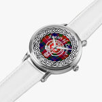 Scottish Fraser of Lovat Clan Tartan Crest Badge Silver Automatic Watch Size 46mm