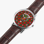 Scottish Fenton Family Crest Quartz Watch With Leather Strap - Tartan Watch Instafamous Quartz Leather Strap Plaid Watch