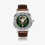 Kirkcaldy Scottish Clan Tartan Crest Badge Silver Automatic Watch Size 46mm