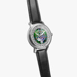 Tait Scottish Clan Tartan Crest Badge Silver Automatic Watch Size 46mm