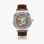 Gibson Scottish Clan Tartan Crest Badge Silver Automatic Watch Size 46mm