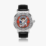 MacNab Scottish Clan Tartan Crest Badge Silver Automatic Watch Size 46mm