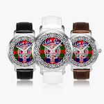 Scottish Gow Clan Tartan Crest Badge Silver Automatic Watch Size 46mm