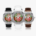 Burns Scottish Clan Tartan Crest Badge Silver Automatic Watch Size 46mm