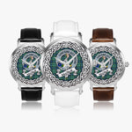 MacNeill Of Colonsay Scottish Clan Tartan Crest Badge Silver Automatic Watch Size 46mm