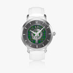 Clan Cockburn Crest & Tartan Knot Sterling Silver Unisex Automatic Watch (Silver) Size 46mm
