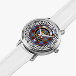 Skirving Scottish Clan Tartan Crest Badge Silver Automatic Watch Size 46mm