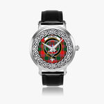 Dalzell Scottish Clan Tartan Crest Badge Silver Automatic Watch Size 46mm