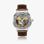 Scottish MacMillan Clan Tartan Crest Badge Old Silver Automatic Watch Size 46mm