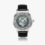 Scottish Cathcart Clan Tartan Crest Badge Silver Automatic Watch Size 46mm