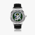 Henderson Scottish Clan Tartan Crest Badge Silver Automatic Watch Size 46mm