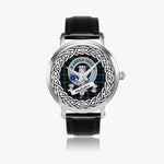 Malcolm Scottish Clan Tartan Crest Badge Silver Automatic Watch Size 46mm