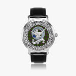 Cochrane Scottish Clan Tartan Crest Badge Silver Automatic Watch Size 46mm