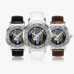 MacLaren Scottish Clan Tartan Crest Badge Old Silver Automatic Watch Size 46mm