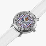 Boswell Scottish Clan Tartan Crest Badge Silver Automatic Watch Size 46mm