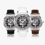 Scottish Moffat Clan Tartan Crest Badge Silver Automatic Watch Size 46mm