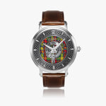 Clan Buchanan Crest & Tartan Knot Sterling Silver Unisex Automatic Watch (Silver) Size 46mm