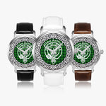 Scottish Arthur Clan Tartan Crest Badge Silver Automatic Watch Size 46mm