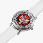Scottish Marjoribanks Clan Tartan Crest Badge Silver Automatic Watch Size 46mm