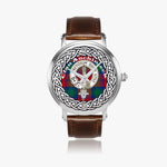 Auchinleck Scottish Clan Tartan Crest Badge Silver Automatic Watch Size 46mm