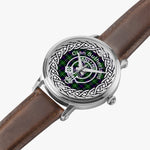 Sutherland Scottish Clan Tartan Crest Badge Silver Automatic Watch Size 46mm