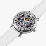 MacPherson Scottish Clan Tartan Crest Badge Silver Automatic Watch Size 46mm