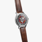 Clan Sinclair Crest & Tartan Knot Sterling Silver Unisex Automatic Watch (Silver) Size 46mm