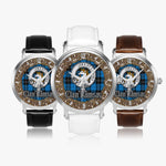 Scottish Ramsay Blue Celtic Circle Silver Automatic Watch Size 46mm