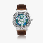 Lockhart Scottish Clan Tartan Crest Badge Old Silver Automatic Watch Size 46mm