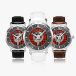 Clan Kerr Crest & Tartan Knot Sterling Silver Unisex Automatic Watch (Silver) Size 46mm