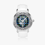 Scottish Guthrie Clan Tartan Crest Badge Silver Automatic Watch Size 46mm