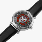 Clan Nicholson Crest & Tartan Knot Sterling Silver Unisex Automatic Watch (Silver) Size 46mm