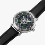Clan Malcolm Crest & Tartan Knot Sterling Silver Unisex Automatic Watch (Silver) Size 46mm