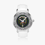 MacDonell Scottish Clan Tartan Crest Badge Silver Automatic Watch Size 46mm