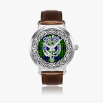 Scottish Rollo Clan Tartan Crest Badge Silver Automatic Watch Size 46mm