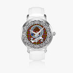 Forrester Scottish Clan Tartan Crest Badge Silver Automatic Watch Size 46mm