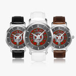 Clan Nicholson Crest & Tartan Knot Sterling Silver Unisex Automatic Watch (Silver) Size 46mm
