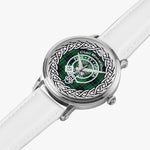 Scottish MacArthur Clan Tartan Crest Badge Silver Automatic Watch Size 46mm