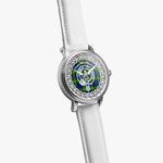 Scottish Maitland Clan Tartan Crest Badge Silver Automatic Watch Size 46mm