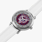 Scottish Anstruther Clan Tartan Crest Badge Silver Automatic Watch Size 46mm