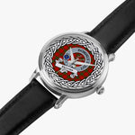 Herries Scottish Clan Tartan Crest Badge Silver Automatic Watch Size 46mm