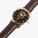 Scottish Cochrane Family Crest Quartz Watch With Leather Strap - Tartan Watch Instafamous Quartz Leather Strap Plaid Watch