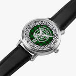 Scottish Kinnear Clan Tartan Crest Badge Silver Automatic Watch Size 46mm