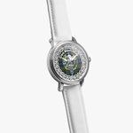 Scottish Maclellan Clan Tartan Crest Badge Silver Automatic Watch Size 46mm