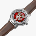 Scottish MacQuarrie Clan Tartan Crest Badge Silver Automatic Watch Size 46mm