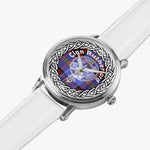 Scottish Rutherford Clan Tartan Crest Badge Silver Automatic Watch Size 46mm